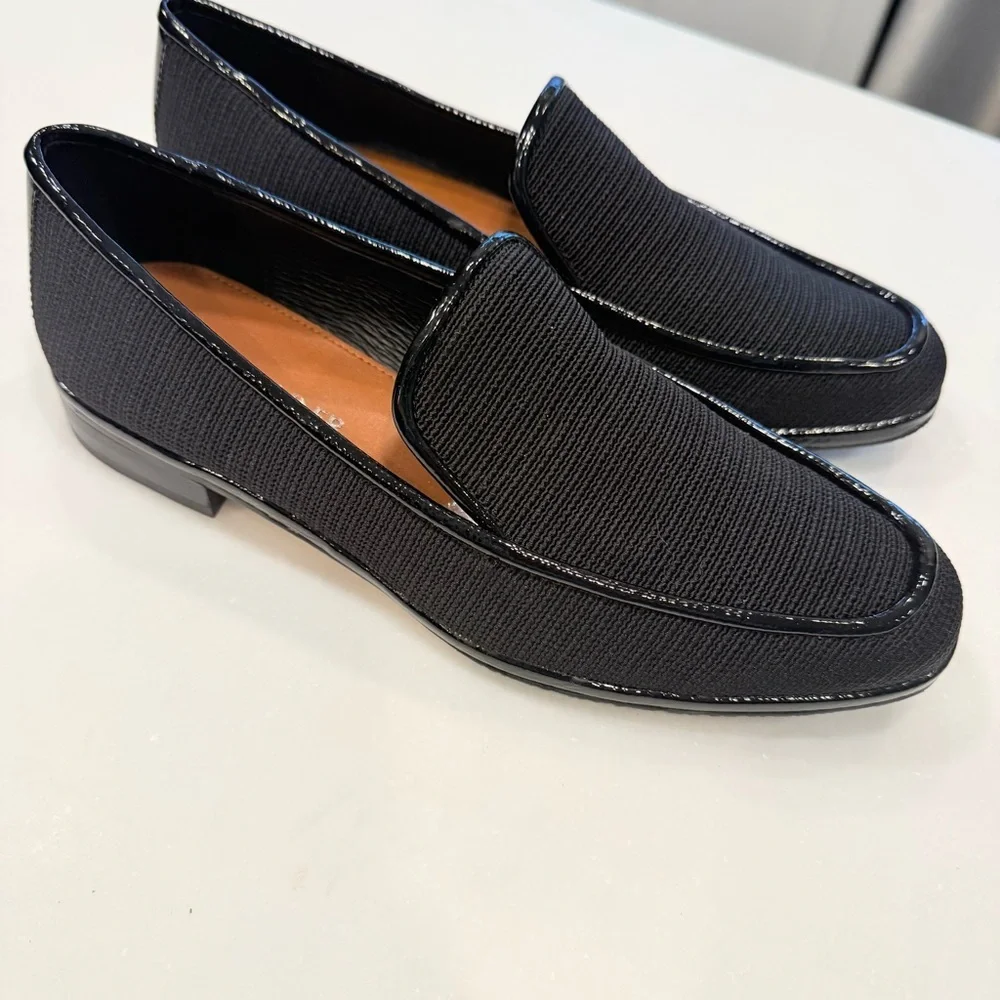Donald Pliner Shoes Women's Tamryn Loafers Stretch Fabric & Leather Black New